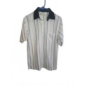 Palmland Club  Men's Polo Shirt with Striped Pattern 70's, 80's Vintage